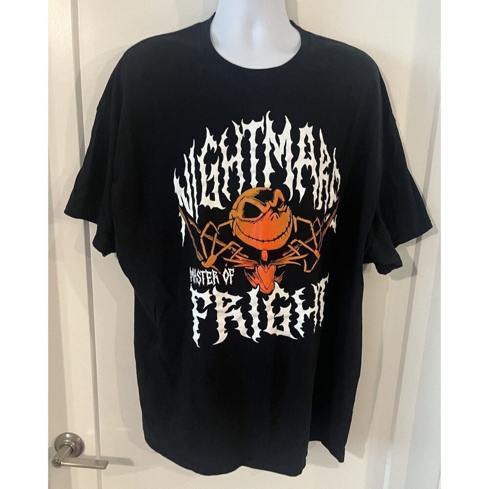 Disney Nightmare Before Christmas Jack Master of Fright Black Tee Shirt Men 3XL